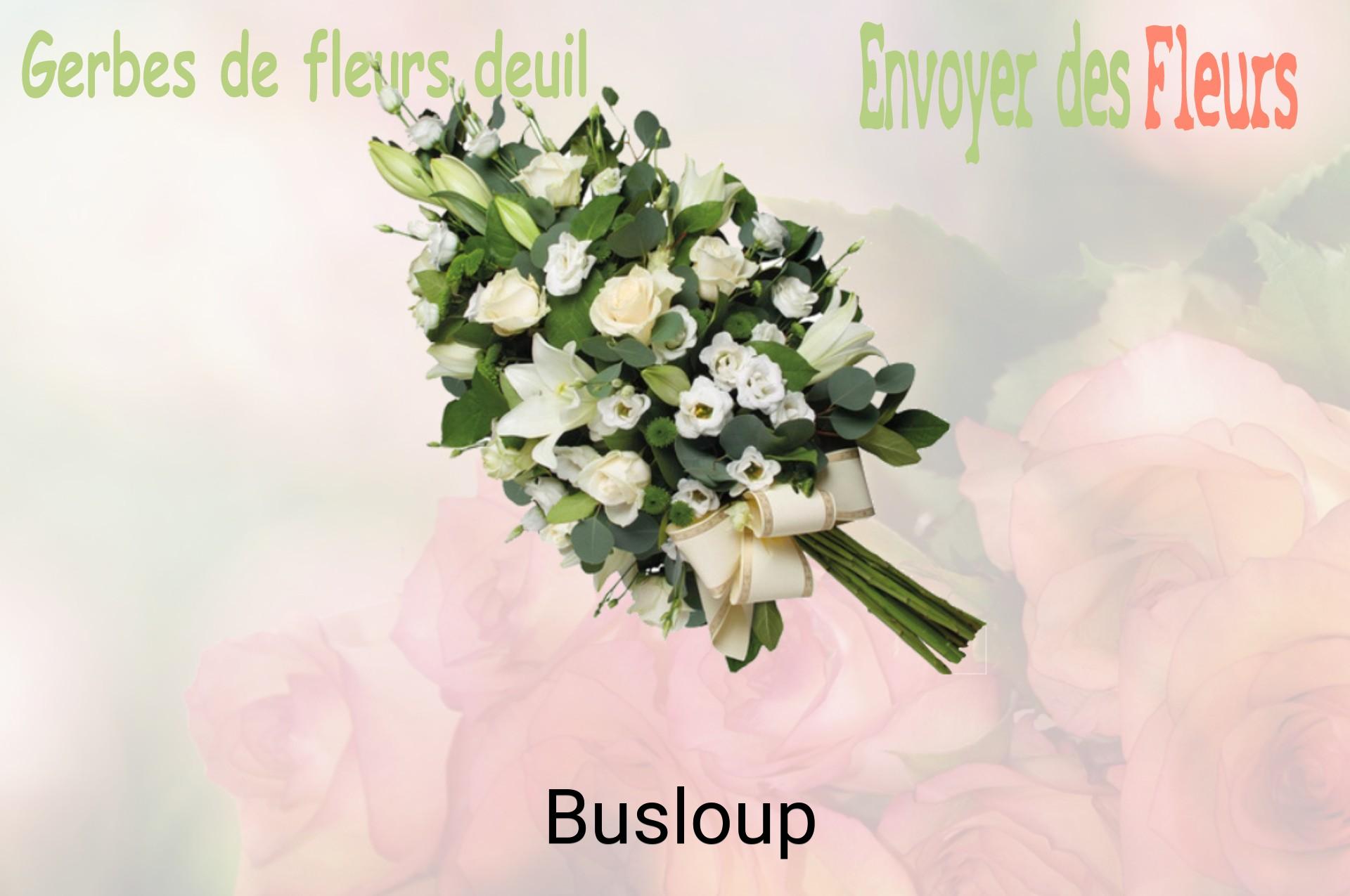 Gerbe de fleurs de deuil livrée à Busloup